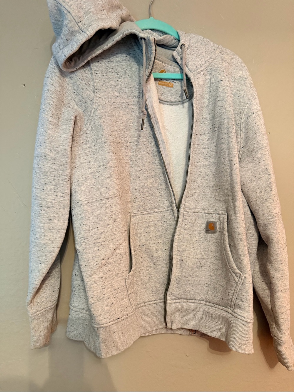 Carhartt Women’s Heather Light Gray Zip-Up Hoodie